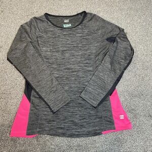 Hind Shirt Womens Medium Gray Black‎ Pink Long Sleeve Athletic Running Training